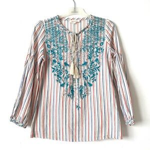 Solitaire Women’s Embroidered Boho Blouse – Size Small – Like New